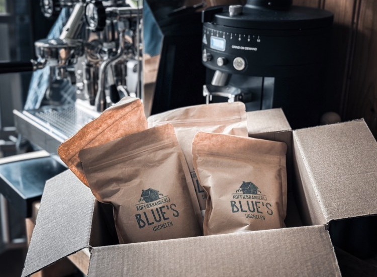foto van een Blue's pakket met 4 soorten koffie